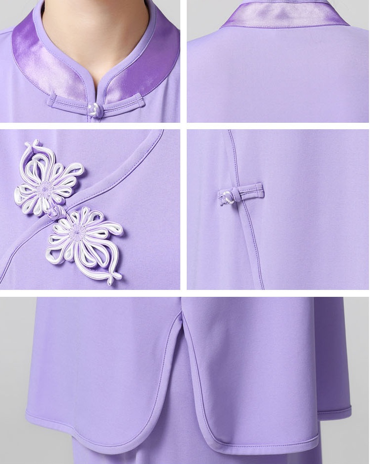 Tai Chi Clothing Half-sleeve Casual Style Violet